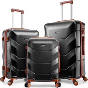 3 Piece Luggage Set Hardshell   Spinner Wheels TSA Lock  20/24/28 Inch